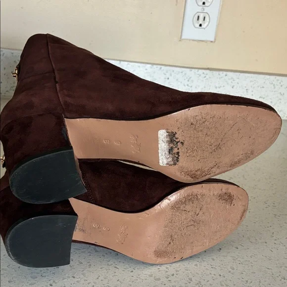 Coach Dark Brown Suede Ankle Booties - Picture 6 of 13